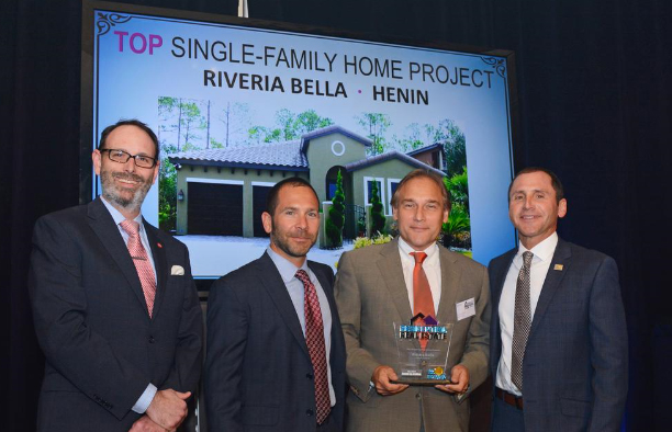 RIVIERA BELLA named Top Single-Family Home Project in  Orlando Business Journal’s  2017 Residential Real Estate Awards